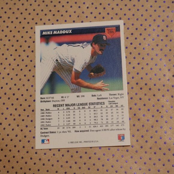 Mike Maddux #286 Baseball Card - Picture 2 of 2